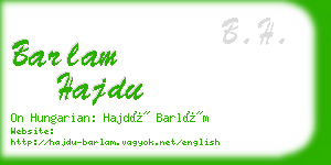 barlam hajdu business card